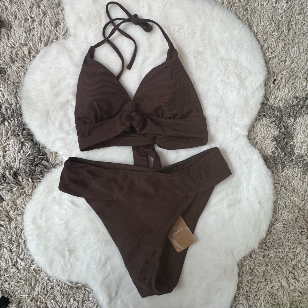 Berlook Elegant Dark Brown Bikini Set L B09